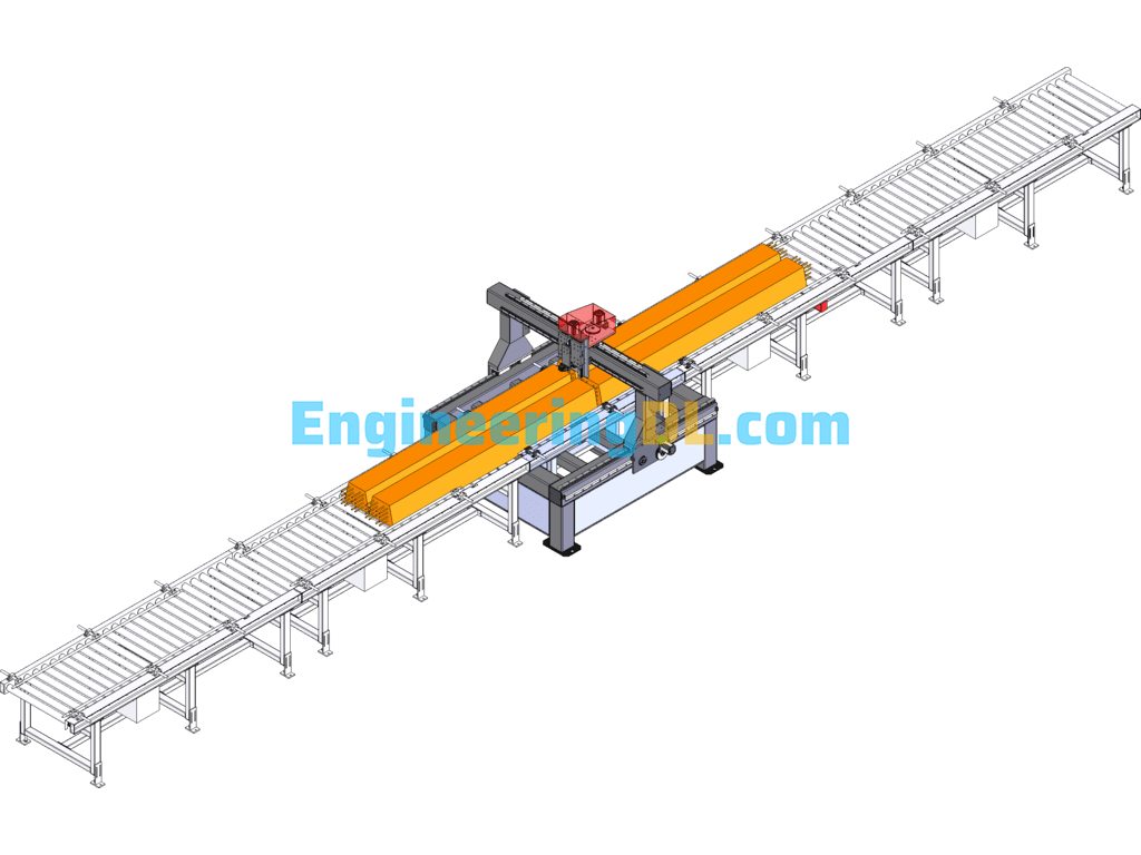 Concrete Rail Sleeper Automatic Production Line SolidWorks, 3D Exported Free Download