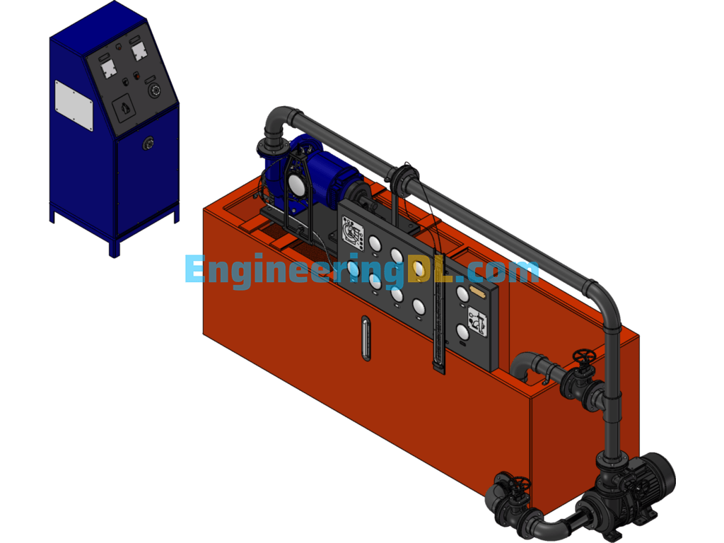Mixed-Flow Water Pump Turbine SolidWorks, 3D Exported Free Download