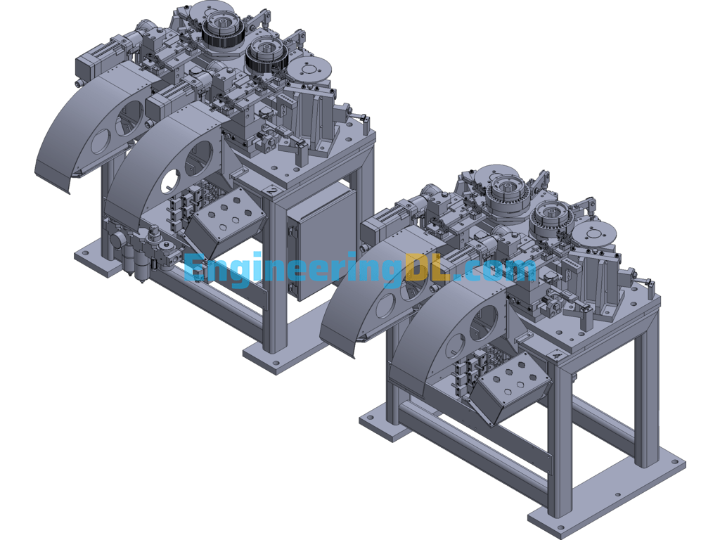 Rolling Head Automatic Assembly System Structure 3D Exported Free Download