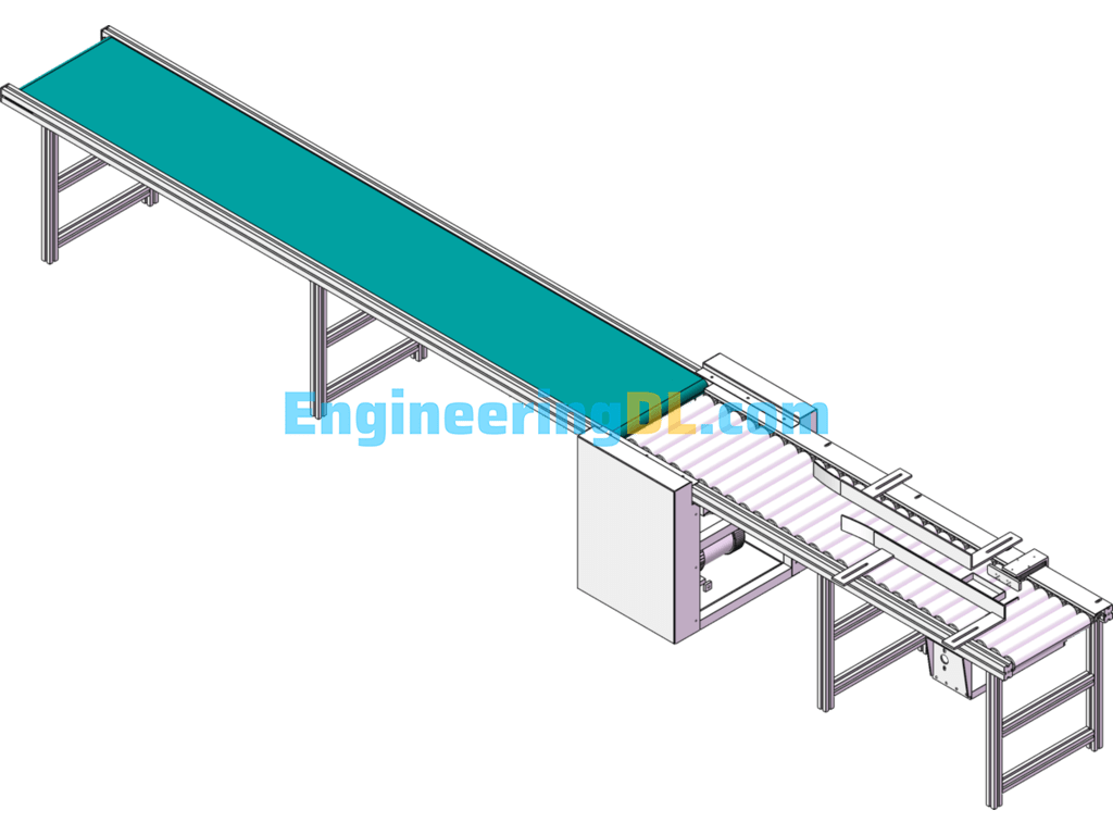 Roller Belt Conveyor Line SolidWorks Free Download