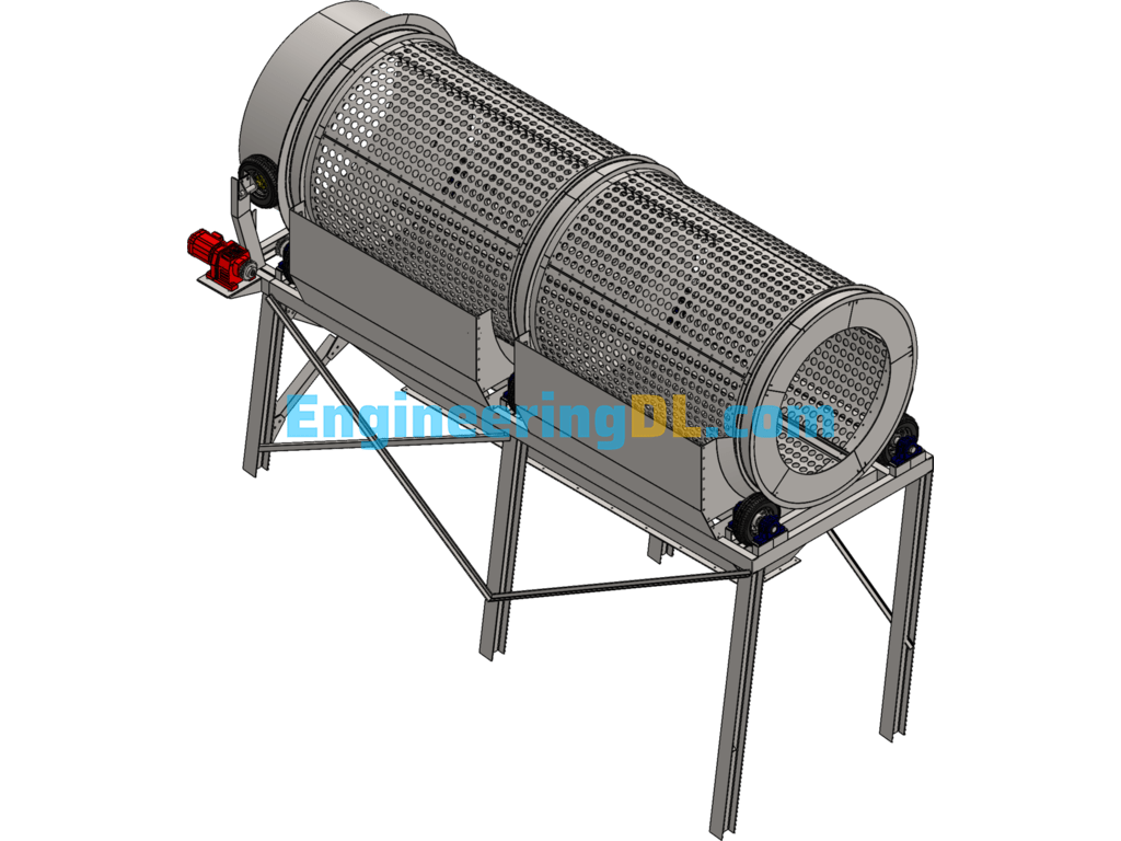 Tumbler Sieve Tumbler Rotary Sieve SolidWorks, 3D Exported Free Download