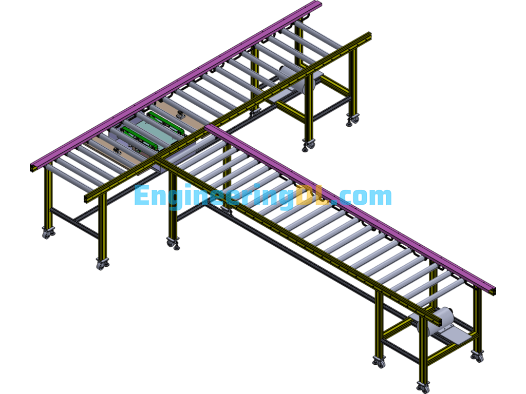 Roller Line Body (With Blocking Load Shifting Mechanism) SolidWorks Free Download