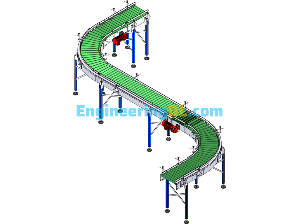 Roller Conveyor Belt (Conveyor) SolidWorks Free Download