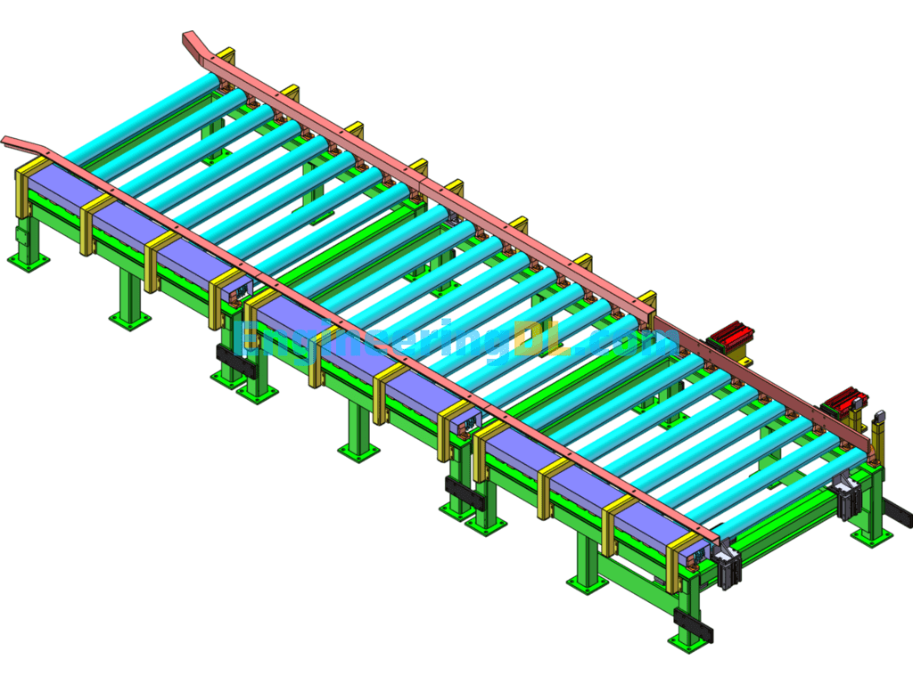 Roller Conveyor Material Line SolidWorks Free Download