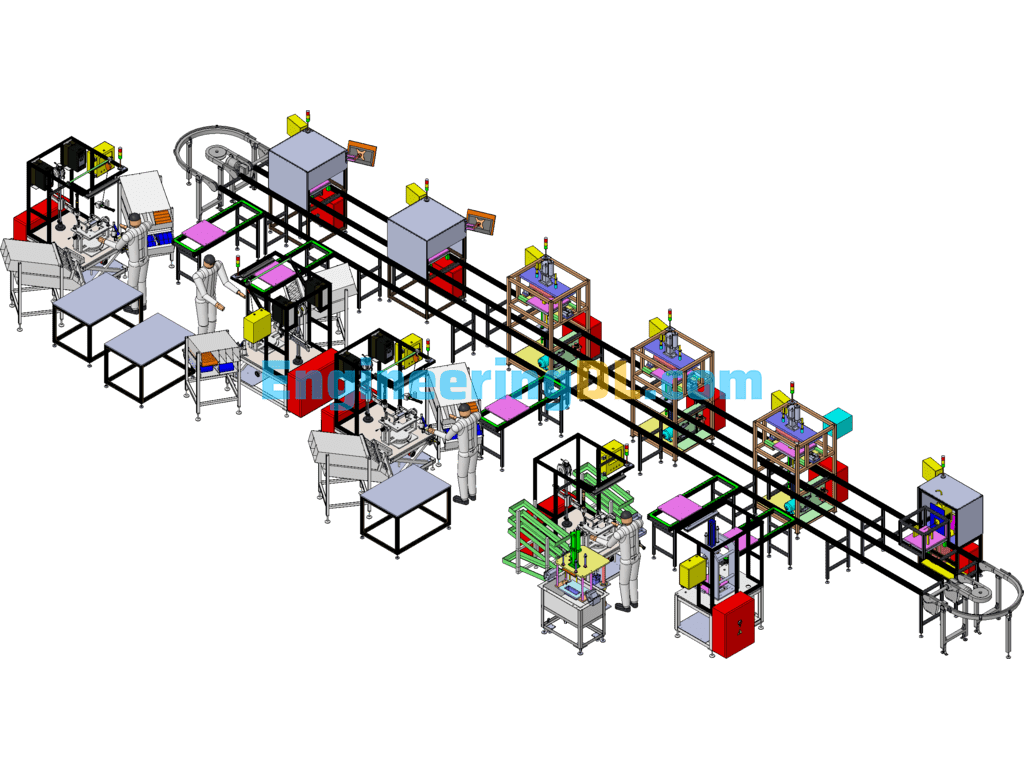 Filter Assembly Assembly Testing Line, Non-Standard Automatic Line Equipment SolidWorks, 3D Exported Free Download