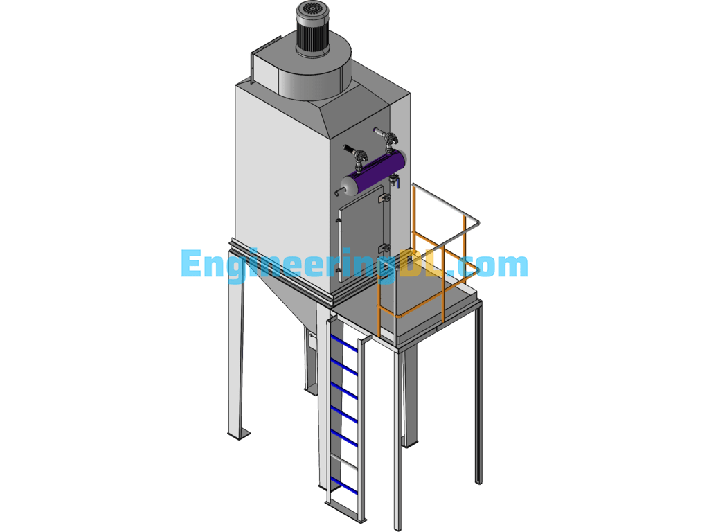 Cartridge Dust Collector SolidWorks, 3D Exported Free Download
