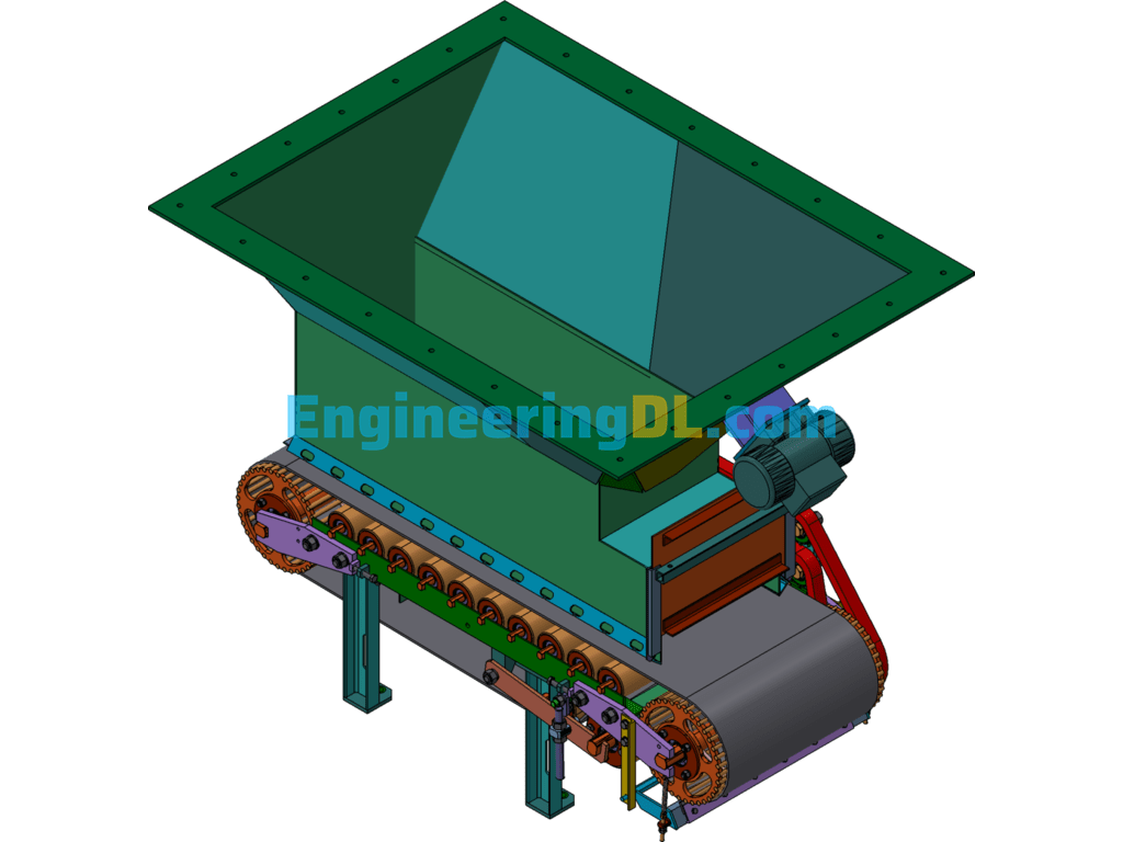 Funnel Roller Conveyor SolidWorks, 3D Exported Free Download