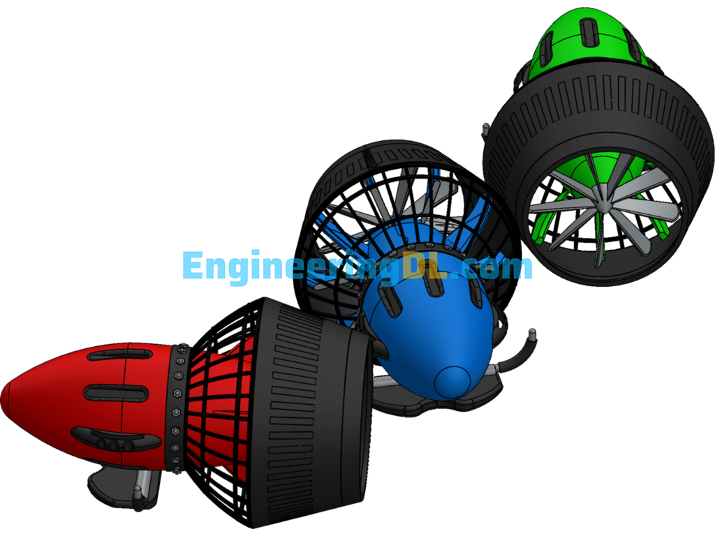 Submersible Propeller Thrusters SolidWorks Free Download