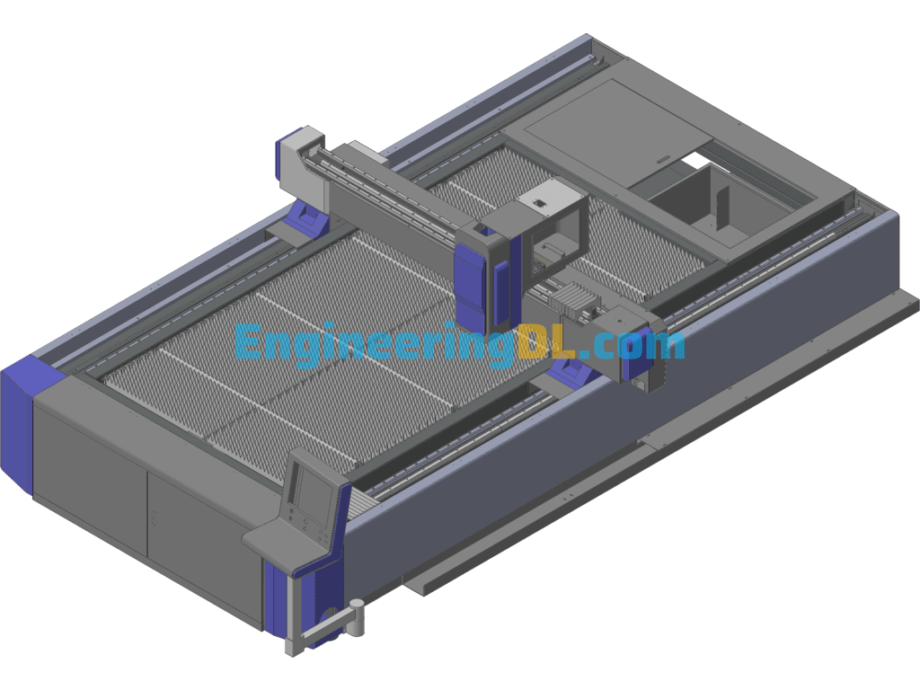 Laser Cutting Machine 3015 (UGNX), 3D Exported Free Download