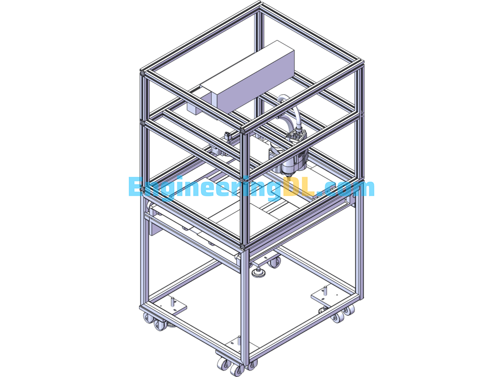Laser Marking Machine SolidWorks, 3D Exported Free Download