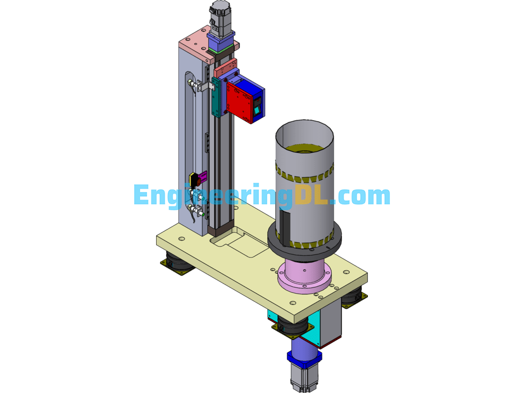 Laser Measurement System Assembly SolidWorks, 3D Exported Free Download