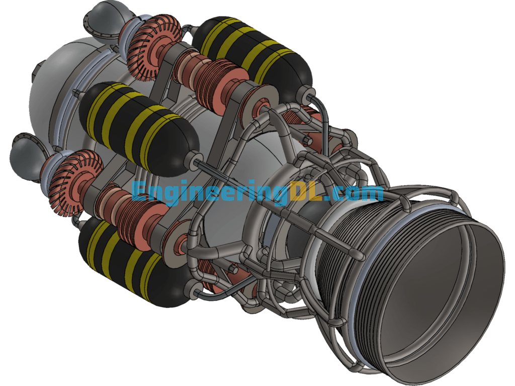 Rocket Engine SolidWorks, 3D Exported Free Download