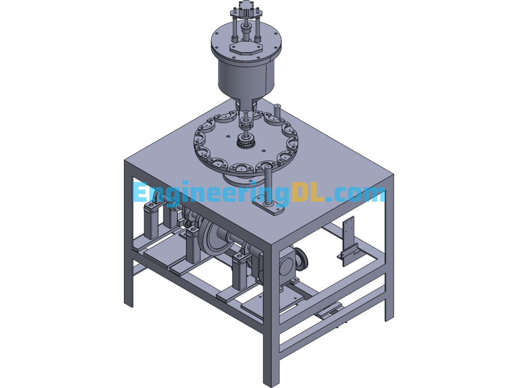 Light Bulb Back Cover Cement Filling Machine SW Design SolidWorks Free Download