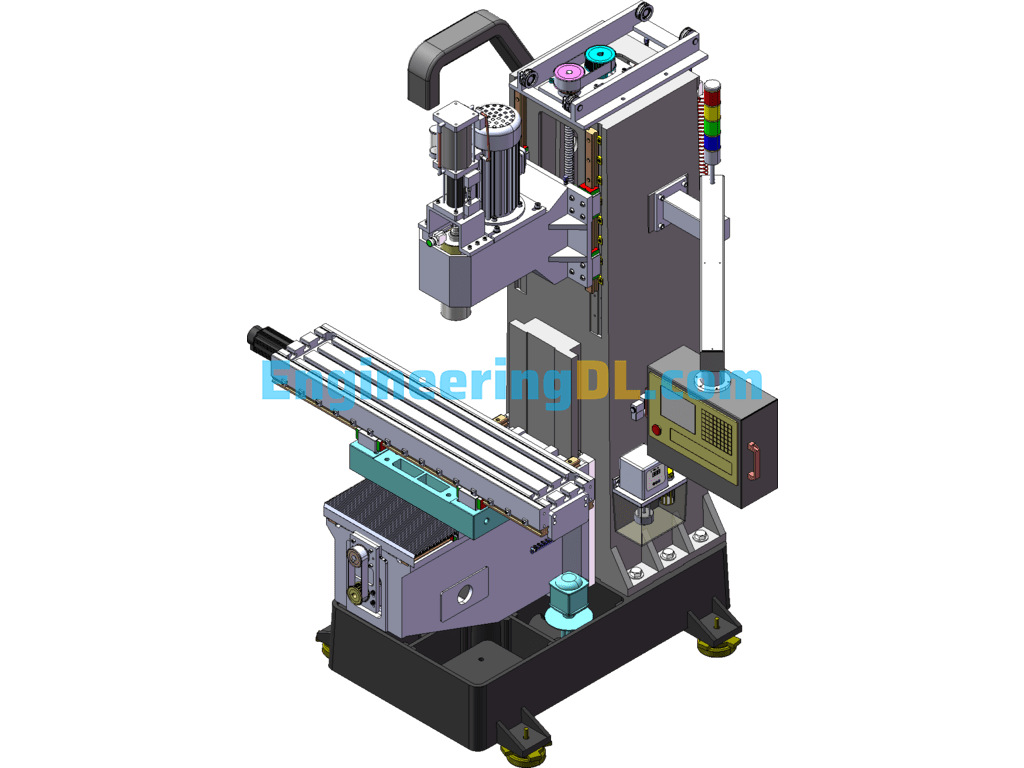 Turret Machining Center SolidWorks, 3D Exported Free Download