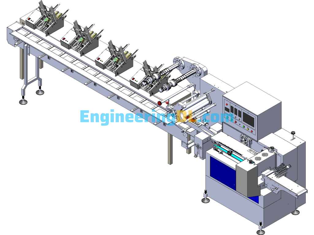 Counting And Dividing Card Packaging Machine For Flake Products Packaging Equipment SolidWorks, 3D Exported Free Download