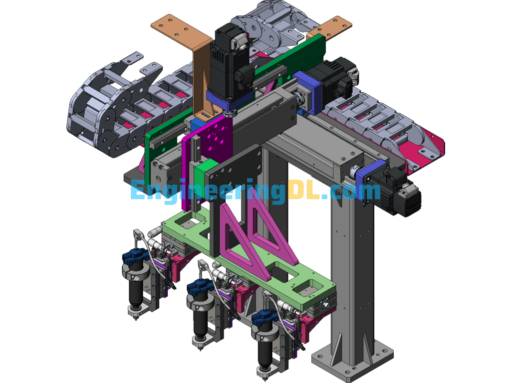Dispensing XYZ Module 3D-Servo Dispenser (SolidWorks, UG(NX), CreoProE), 3D Exported Free Download