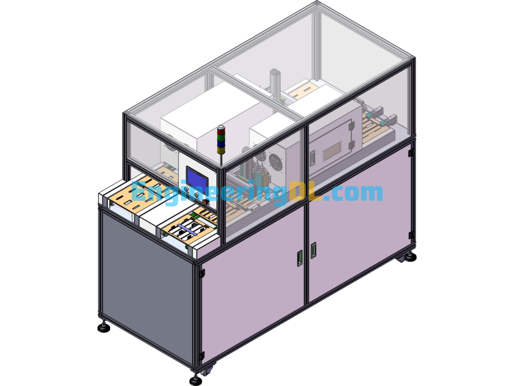 Dispense Curing Machine Cycle Automatic Production Line (UV Curing) SolidWorks Free Download