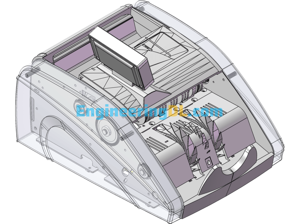 Money Counting Machine SolidWorks, 3D Exported Free Download
