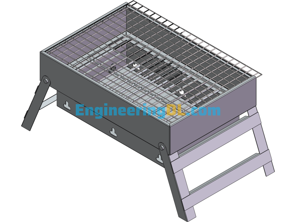 Barbecue Grill SolidWorks, 3D Exported Free Download
