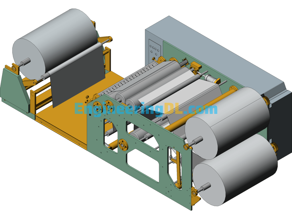 Hot Melt Adhesive Coating Machine SolidWorks, 3D Exported Free Download