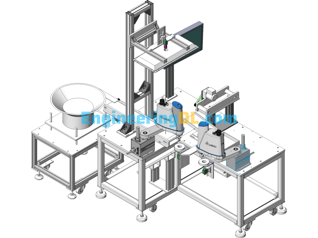 Welding Robot Automatic Loading Machine SolidWorks, 3D Exported Free Download