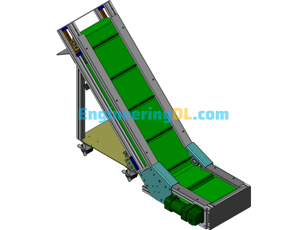 Climbing Type Belt Conveyor SolidWorks, 3D Exported Free Download