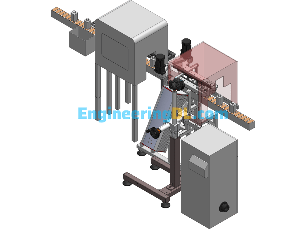 Milk Laser Coding Clamping Automation Equipment SolidWorks, 3D Exported Free Download