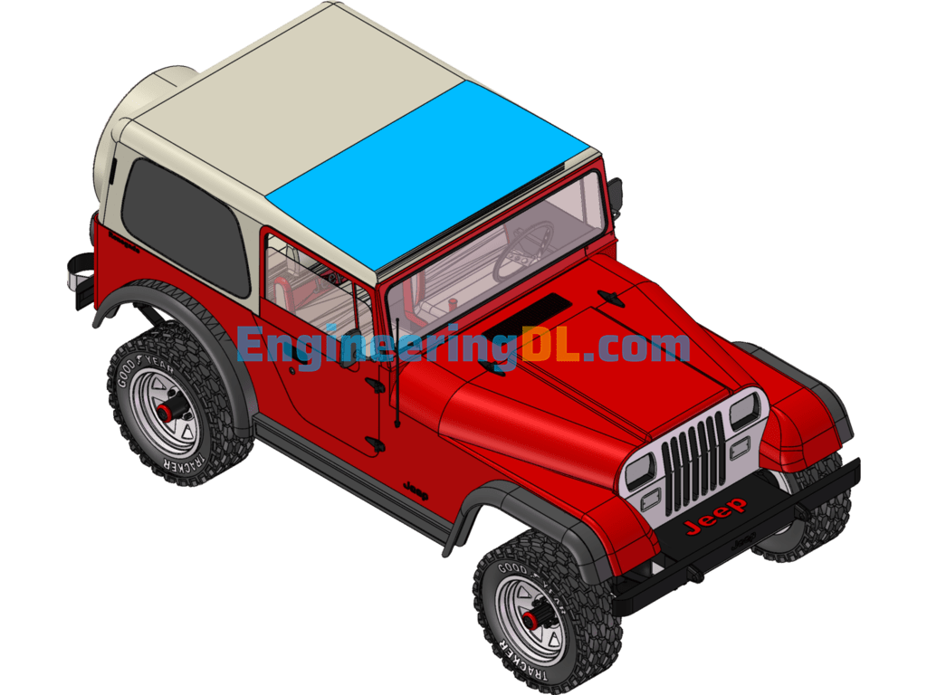 Wrangler Jeep SolidWorks, 3D Exported Free Download