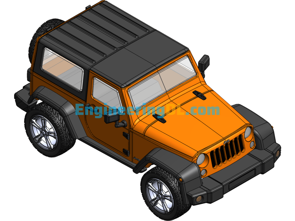 Wrangler Jeep 2010 Model SolidWorks, 3D Exported Free Download