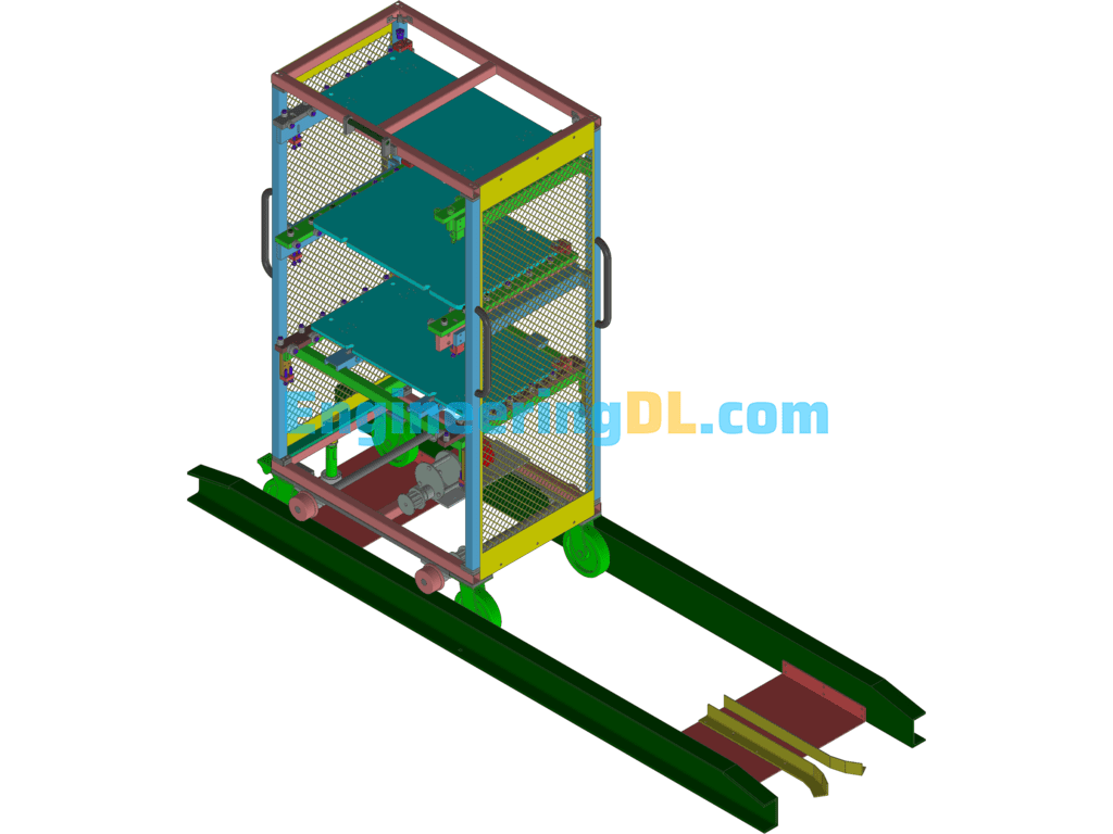 Intelligent Trolley Design For Material Lifting And Conveying 3D Exported Free Download