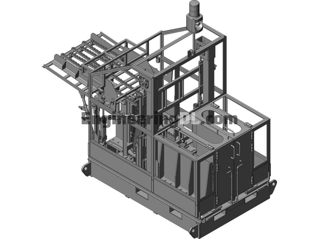 Material Box Conveying Device 3d Model SolidWorks, 3D Exported Free Download