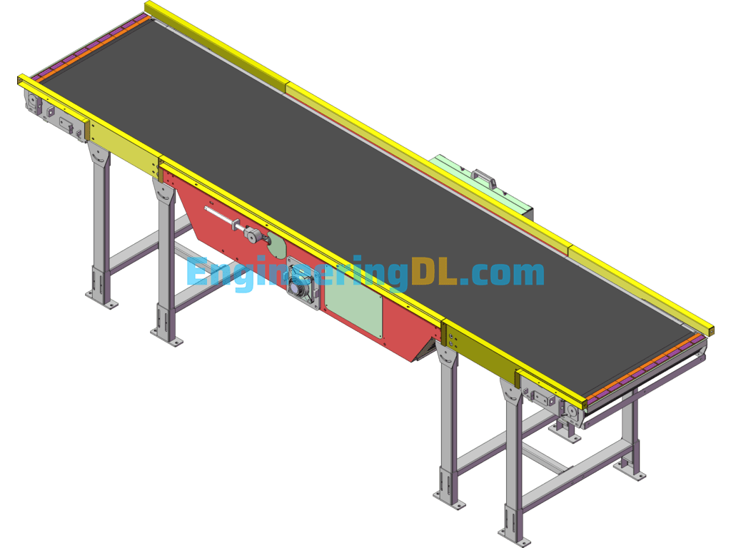 Logistics Conveyor Belt Machine SolidWorks Free Download