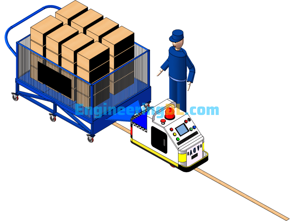 Towed AGV Trolley SolidWorks Free Download