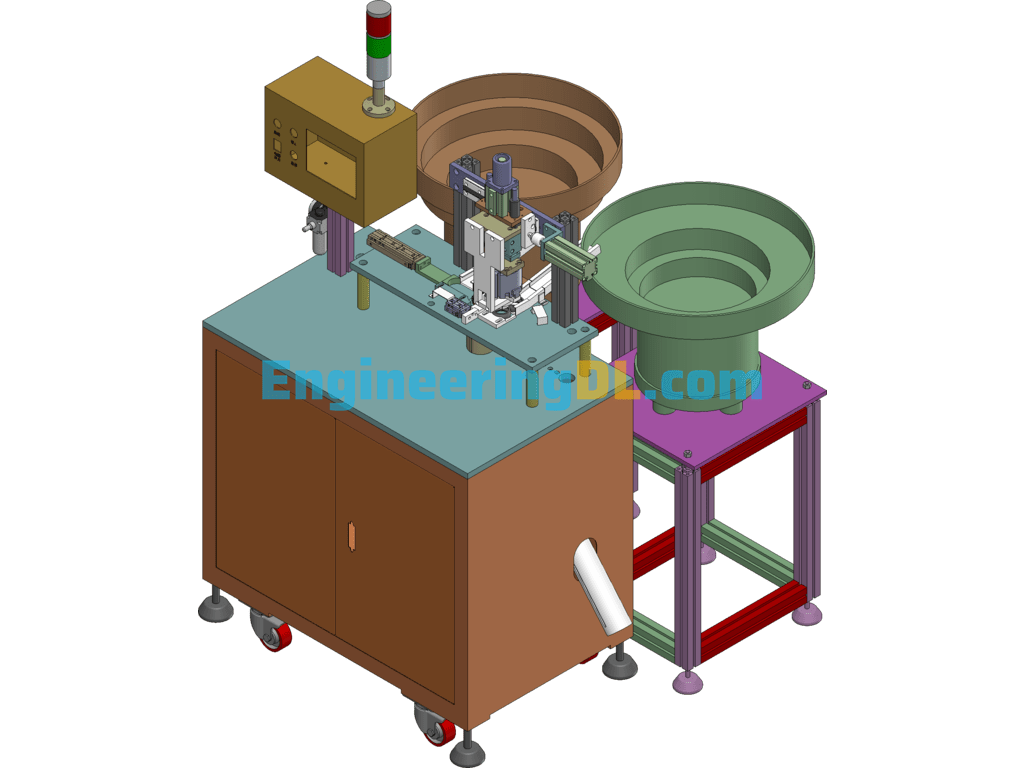 Toy Car Wheel Assembly Machine SolidWorks, 3D Exported Free Download