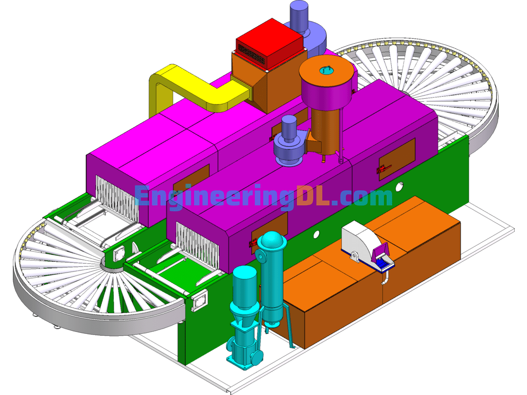 Ring Cleaning And Drying Machine SolidWorks, 3D Exported Free Download
