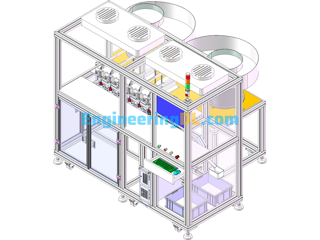 Automatic Label Inspection Machine For Ring Line SolidWorks, 3D Exported Free Download