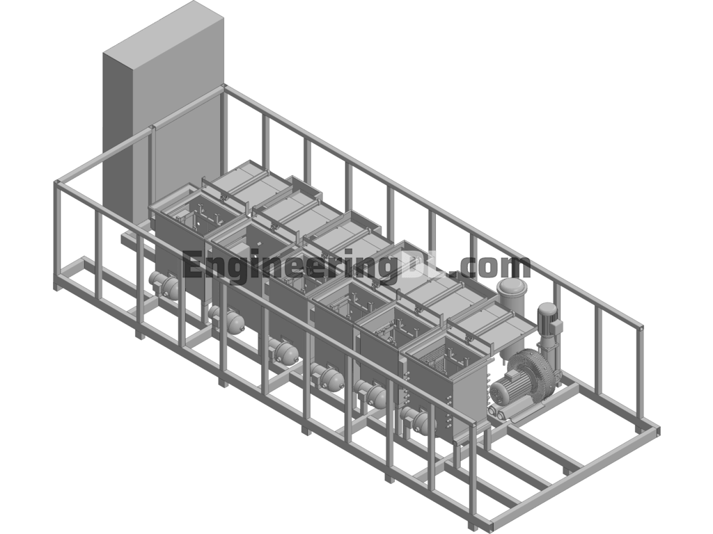 Design Of Automatic Cleaning Equipment For Glass Products 3D Exported Free Download