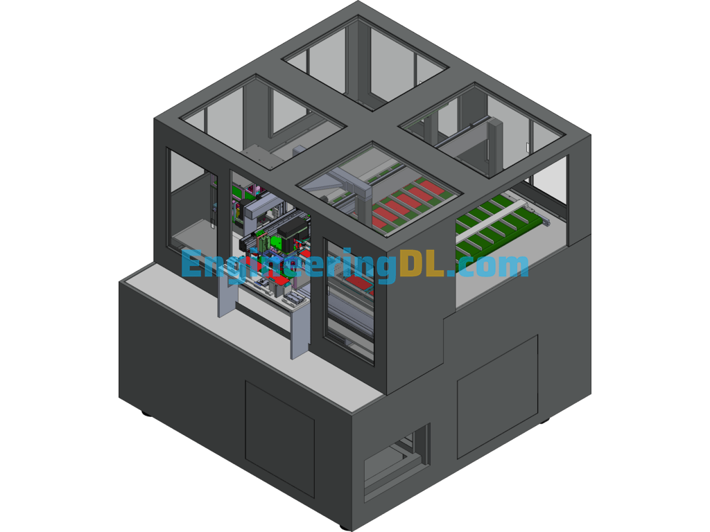 Glass Thickness Inspection Machine SolidWorks, 3D Exported Free Download