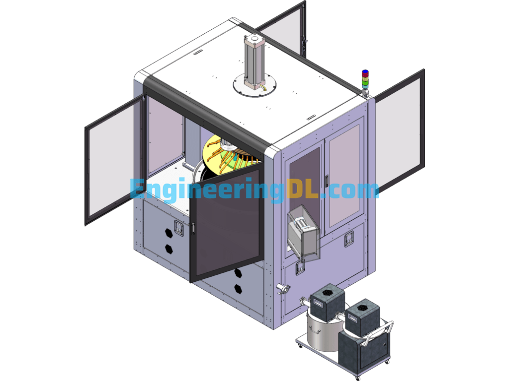 Glass Double-Sided Grinding Machine SolidWorks, 3D Exported Free Download