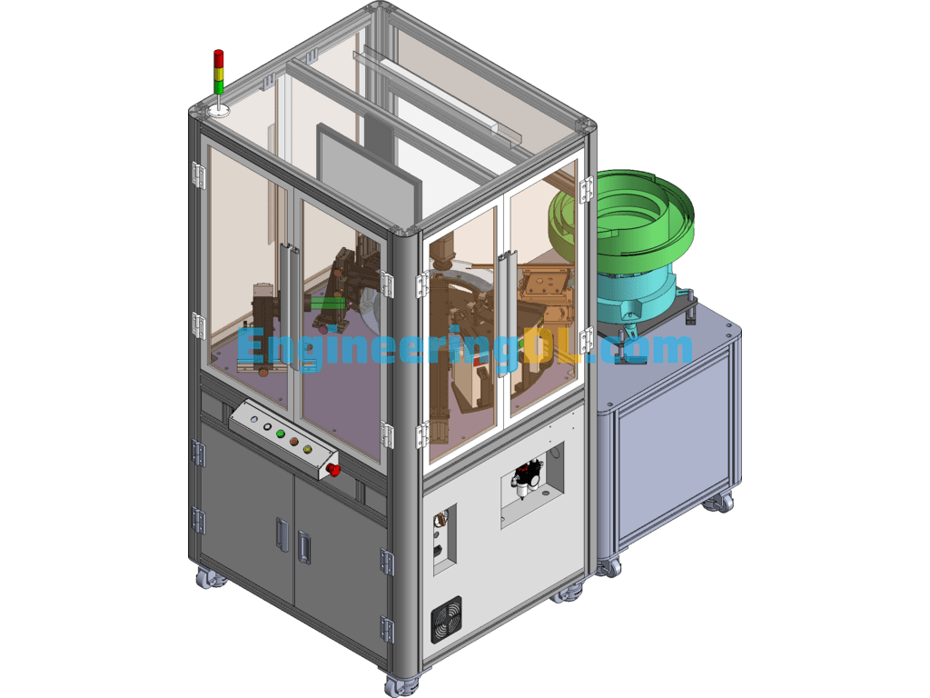 Glass Turntable Inspection Machine CCD Inspection Machine SolidWorks, 3D Exported Free Download