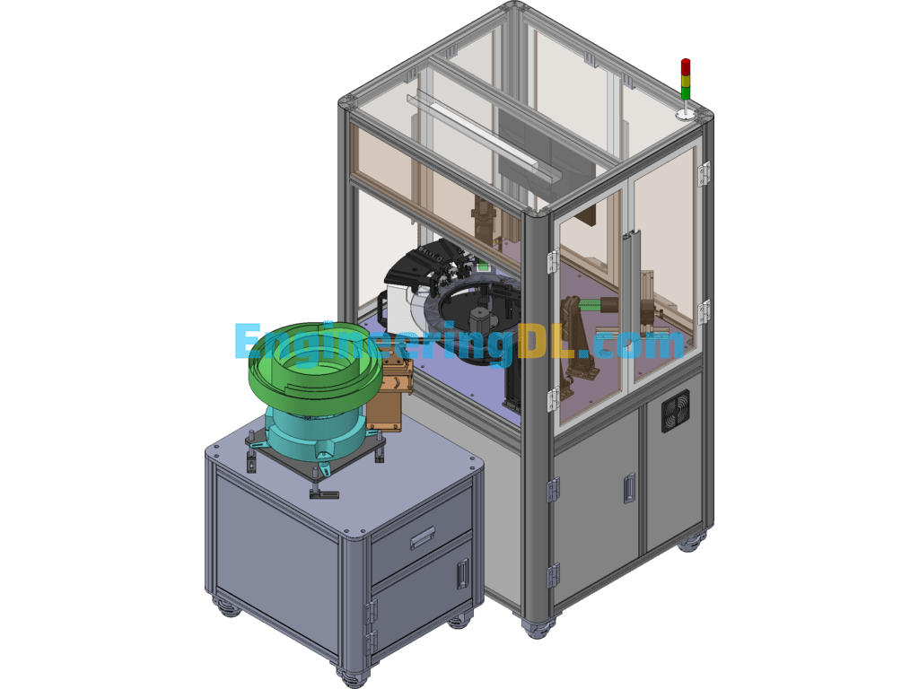 Glass Turntable Inspection Machine CCD Inspection Machine SolidWorks, 3D Exported Free Download