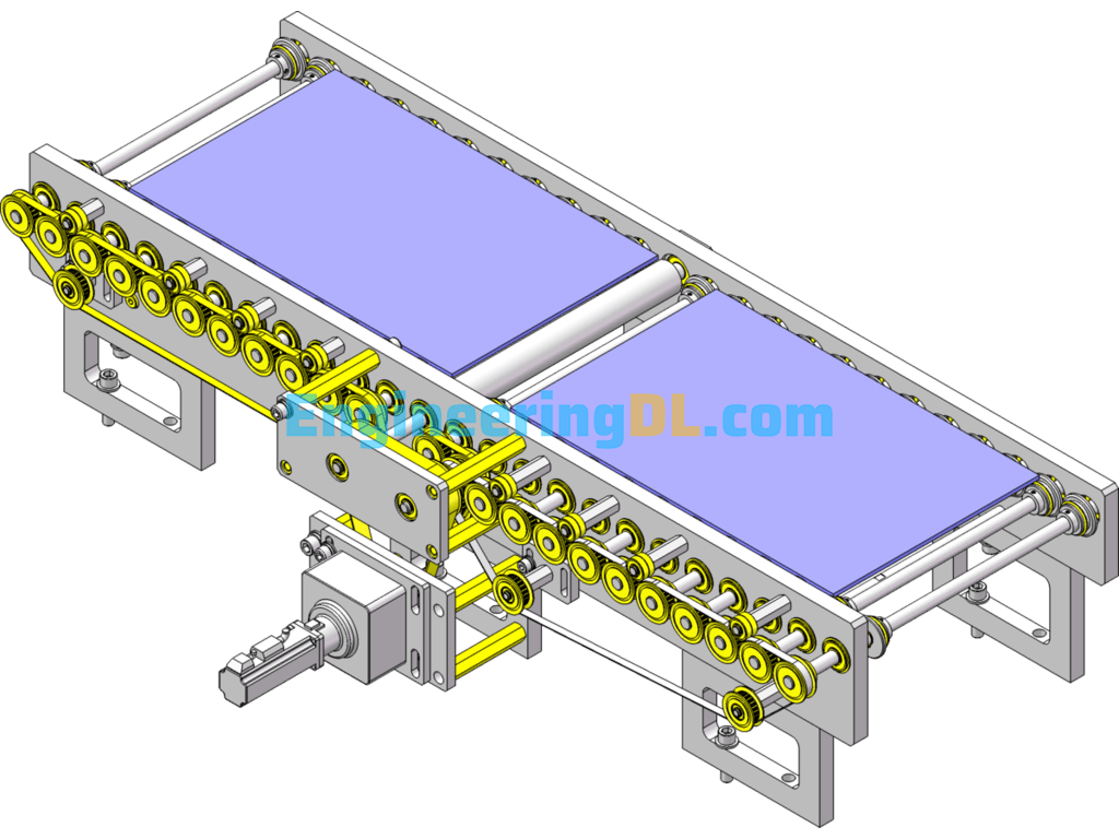 Glass Conveyor SolidWorks, 3D Exported Free Download