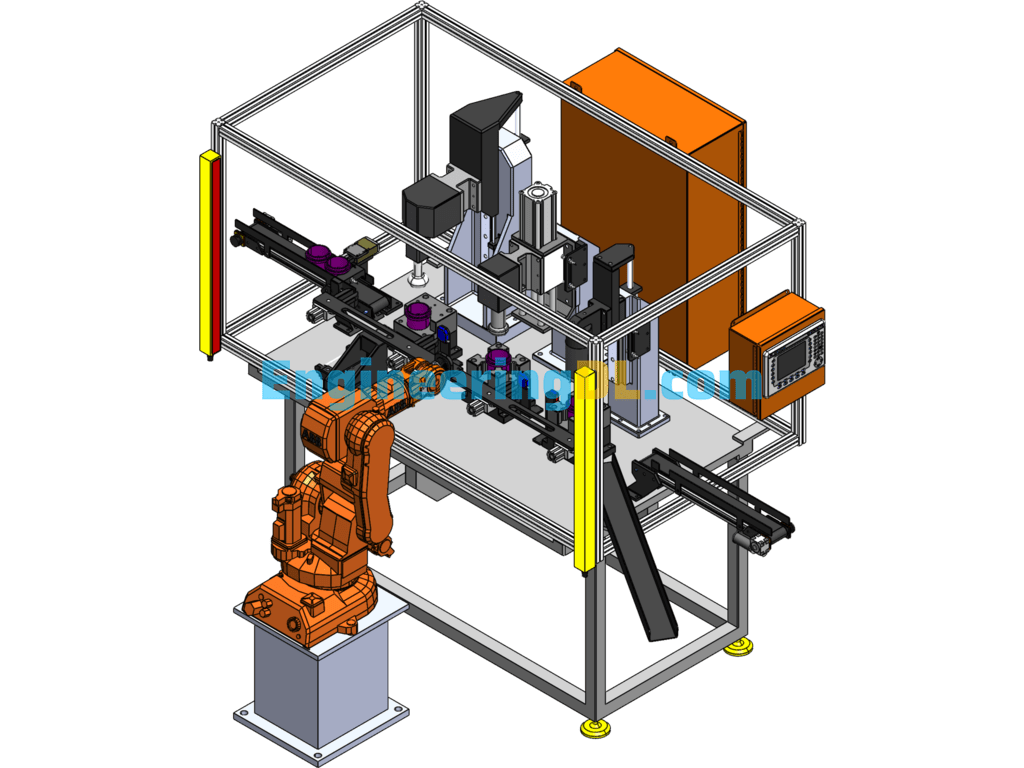 Ball Bowl Automatic Inspection Machine SolidWorks, 3D Exported Free Download