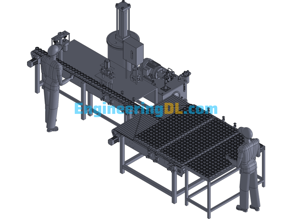 Bottle Management, Gluing And Capping Line 3D Exported Free Download