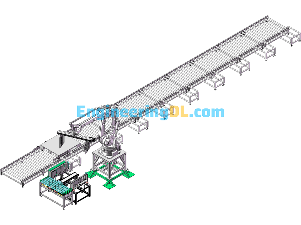Automatic Corrugated Paper Palletizing Line SolidWorks Free Download