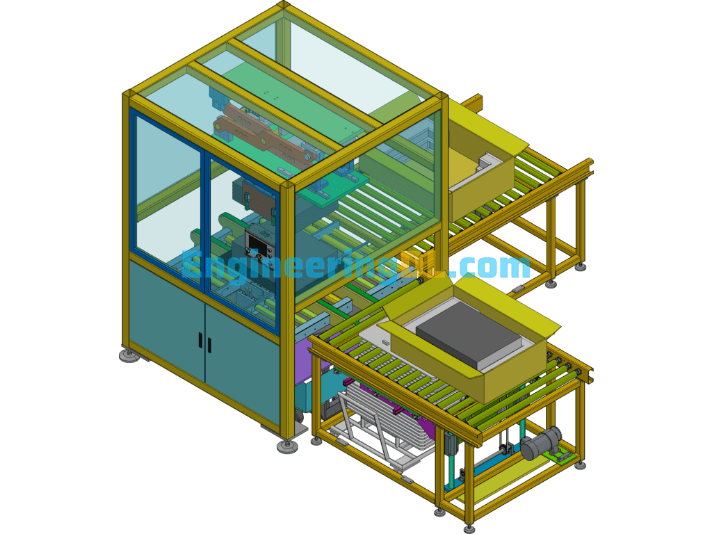 Case Packer Packaging Equipment For Servers 3D Exported Free Download