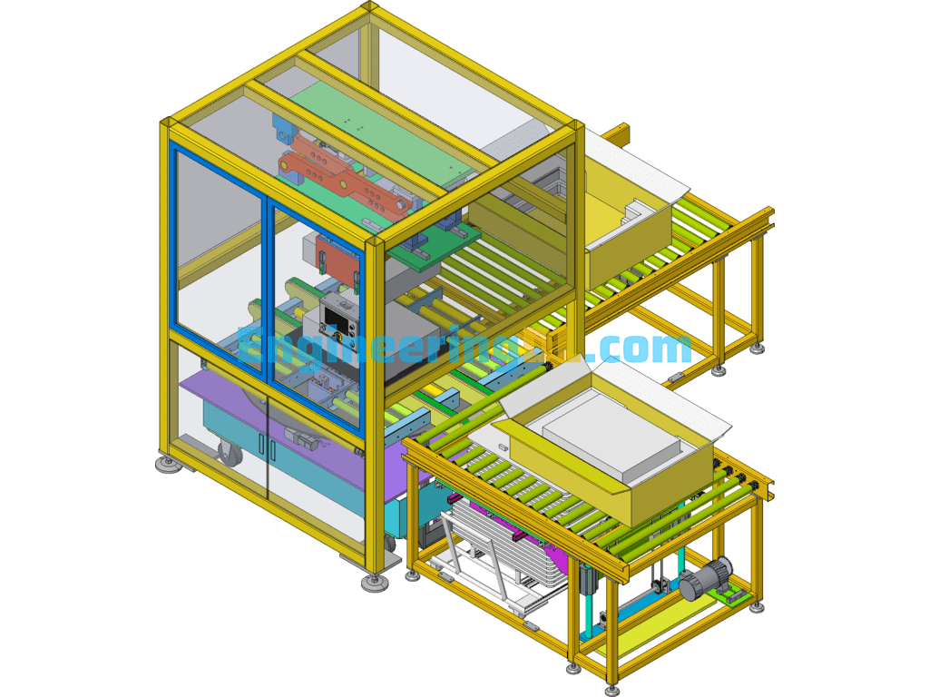 Case Packer Packaging Equipment For Servers (Production Boxing Part Of The Equipment) SolidWorks, 3D Exported Free Download