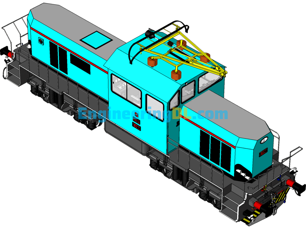 Electric Locomotive (Locomotive) SolidWorks, 3D Exported Free Download
