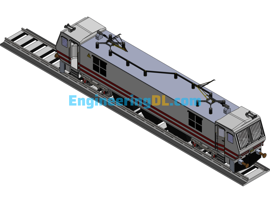 Electric Traction Locomotive (Locomotive)) SolidWorks, 3D Exported Free Download