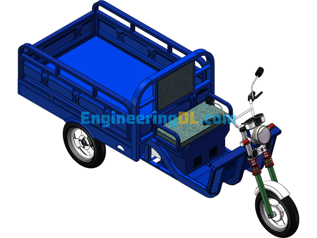Electric Tricycle (Complete Structure) SolidWorks Free Download